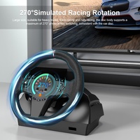 Volant de course pour PC//Steam avec moteur à vibrations, connexion filaire, gyroscope six axes, bouton turbo, matériau ABS+IC
