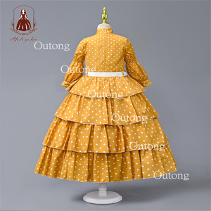 Yoliyolei abiti estivi per ragazze, gonna lunga da damigella d'onore vestito da principessa per bambini vestito da torta a strati a pois/ - Product Image 6