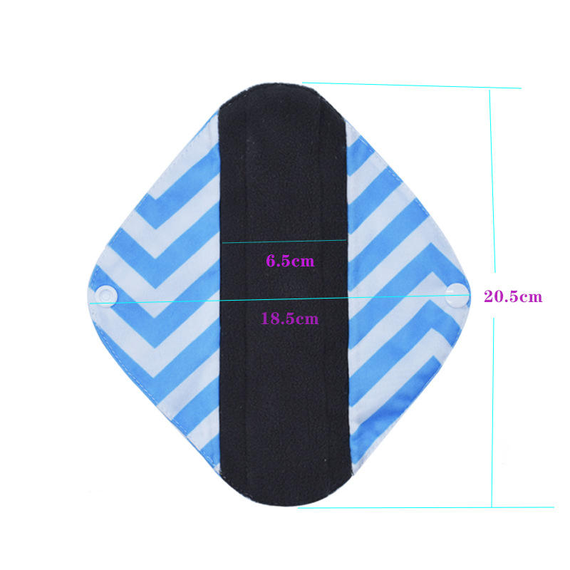 Reusable Bamboo Charcoal Hygiene Menstrual Pads Waterproof Bag Washable Sanitary Pads For Women