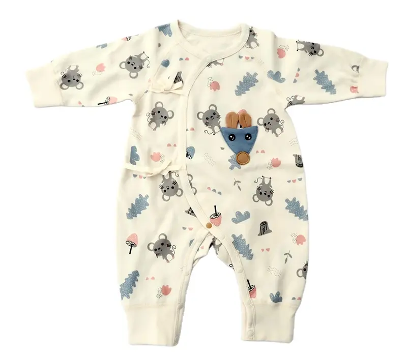 Vestiti del bambino pigiama tutina in cotone 100% a maniche lunghe in cotone organico