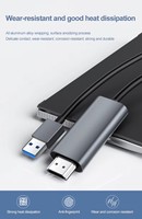 Câble adaptateur USB mâle-mâle plaqué or, gaine en PVC, 1,8 m, paire torsadée coaxiale, 1080P, Plug & Play pour ordinateur portable, HDTV, projecteur