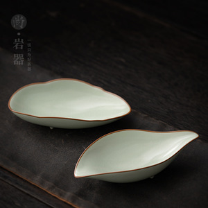 Cuchara de té de porcelana Ru Ware Celadon de forma irregular para juego de té Kung Fu - Product Image 3
