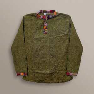 Camisa Kurta de Gasa para Hombre, Estilo Casual, 100% Algodón Batik, Transpirable, Anti-Pilling, Anti-Arrugas, Estilo Urbano, GM--2992214 - Product Image 2