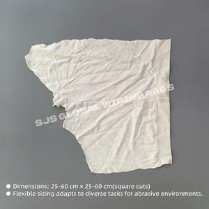 Chiffons en coton blanc pur à 100 %, chiffons en molleton industriels, chiffons en coton blanc 100 kg, sacs ou boîtes de 10 kg, chiffons blancs en vrac, lingettes industrielles - Product Image 3