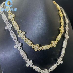 Oferta Especial: Cadena Cubana de Plata de Ley 925 con Moissanita, Collar y Pulsera con Ojo Turco, Estilo Hip Hop para Hombre y Mujer con Certificado GRA - Product Image 2