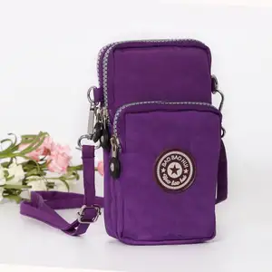 Multi-Function Fashion Oxford Woman Messenger Shoulder Bag Mini Cell Phone Small Purse Portable Outdoor Earphone Sports Pouch