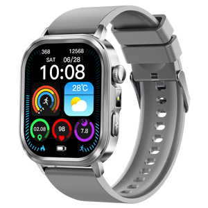 Montre connectée ET573 avec moniteur de fréquence cardiaque <span class=keywords><strong>ECG</strong></span>, écran AMOLED, charge sans fil, bracelet en silicone, étanche IP68 pour le suivi de la santé et de la forme physique - Product Image 4