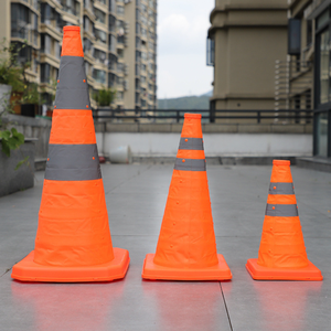 Showway 60cm Kính thiên văn giao thông nón đóng mở đường an toàn nón với khả năng hiển thị cao phản chiếu PP cơ sở có thể thu vào - Product Image 4