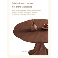 Table à manger ronde en bois massif, couleur noyer, modèle 2026, pour 4 personnes, usage domestique, vente chaude