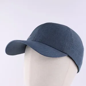 新技术无缝胶带式棒球帽激光切割孔定制6面板弯曲帽檐非结构运动帽