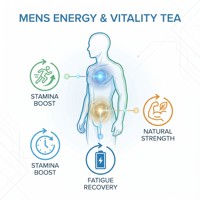 Thé en Sachets Premium pour Hommes : Énergie, Vitalité et Récupération à Base de Plantes – Végétalien, 100% Naturel, à Base de Plantes, Cure de 20 Jours, Booste l'Endurance, Soulage la Fatigue