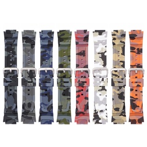 Bracelets de montre en caoutchouc PU camouflage 18 mm, accessoires pour montre, bracelet de remplacement pour <span class=keywords><strong>Casio</strong></span> AQ-S810W/AE-1200/1300/SGW-300 - Product Image 1