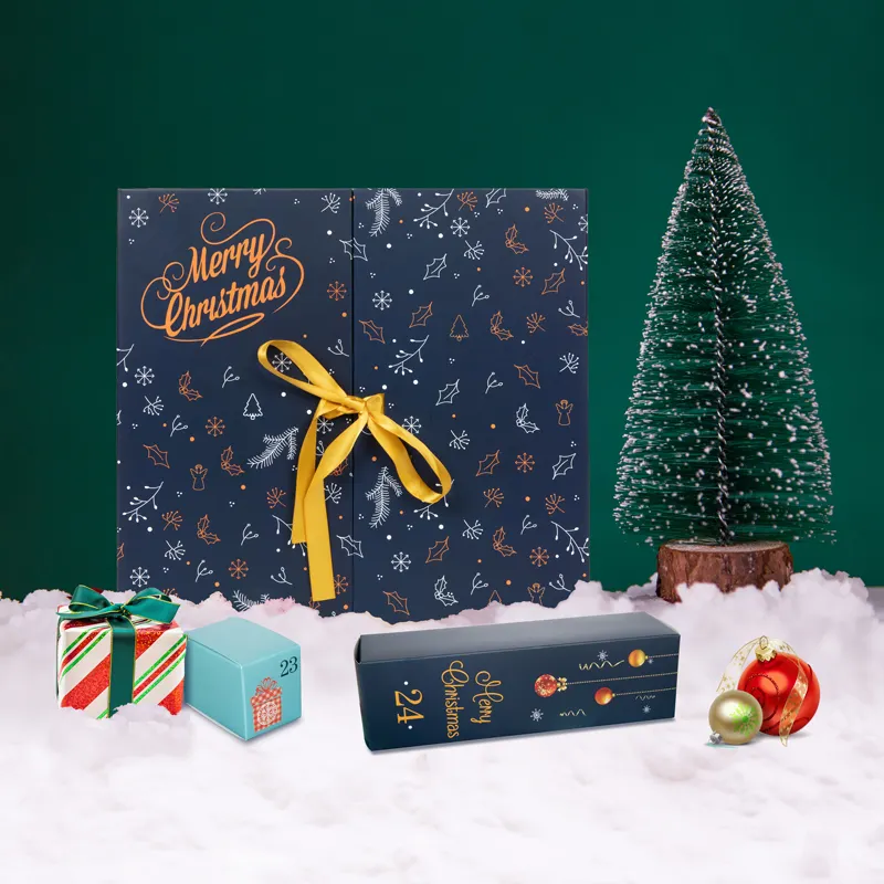 Calendario dell'avvento con scatola regalo di cioccolato personalizzata stampata con Logo al dettaglio