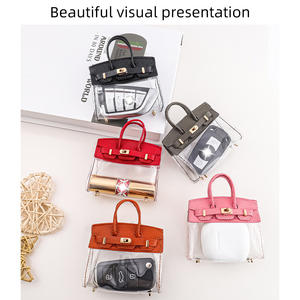 Étui pour clé de voiture pour fille, mini <span class=keywords><strong>sac</strong></span> platine, accessoire exquis, <span class=keywords><strong>petit</strong></span> <span class=keywords><strong>sac</strong></span> haut de gamme, étui pour écouteurs, porte-enveloppe rouge - Product Image 4