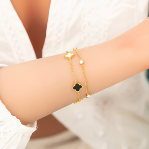 Pulseras de Moda con Dijes, Chapadas en Oro, con Colgante de Mariposa, Joyería para Mujer, Accesorio de Regalo, Origen Yiwu SL41336 - Product Image 4