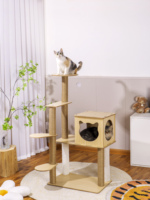 Arbre à chat de luxe écologique pour chats de grande taille, en bois naturel, meubles pour animaux de compagnie, poteaux à gratter interactifs, hamac en peluche, condo