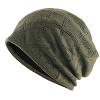 Bonnet unisexe en maille fine respirante style coréen, jacquard à carreaux diamantés couleur unie, idéal pour le printemps et l'été au quotidien