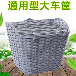 ตะกร้าพลาสติกสำหรับจักรยาน 34x27x26 ติดแฮนด์จักรยาน สีเทา ทนทาน - Product Image 4