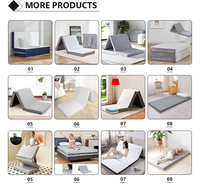 Matelas pliant en mousse à mémoire de forme à trois volets de 4 pouces avec housse respirante et lavable Matelas portable et pliable pour le sol