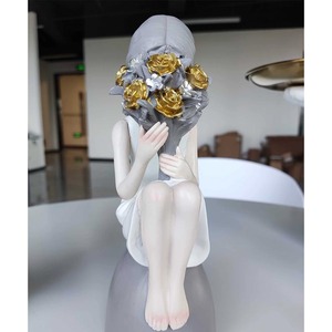 Flor niña adornos personalizados flor niña figuritas floral artesanía niña con flores regalos - Product Image 4