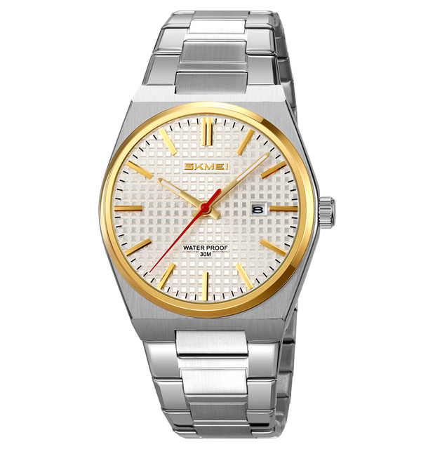 SKMEI9396 Reloj Fashion Men Stainless Steel Watch Luxury Calendar Quartz Wrist Watch Business Watches for Man Clock Montre Homme