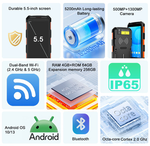 <strong>Android</strong> 13 <strong>RFID</strong> Rugged Pda 5.5inch Waterproof Mobile Data Terminal with 2d Barcode Scanner and 860-960 mhz <strong>Uhf</strong> <strong>Rfid</strong> <strong>Reader</strong> - Product Image 4