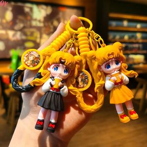 QQ femme cadeaux sac pendentif porte-clés 3D belle bande dessinée marin lait thé tasse conception porte-clés voiture clé - Product Image 3