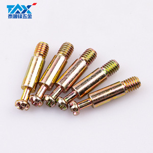TAX Three In One Connector M6X31 Color Plated Steel Furniture Wardrobe <b>Hardware</b> Accessory - Product Image 1