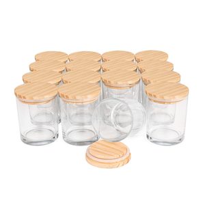 Großhandel Luxus 6oz 8oz 9oz 10oz 12oz klare Kerzen gläser Gefäße Glas kerzen behälter mit Deckel für Duft kerzen