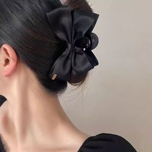 Elegant Black <b>Bow</b> Fabric Handmade Hair Clip Womens <b>Large</b>-size Headpiece Back-of-head Shark Clip Updo Hair Claw Barrette Gift - Product Image 6