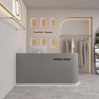 Comptoir de réception minimaliste moderne en acier inoxydable pour salon de beauté, restaurant, magasin de vêtements, petite boutique, personnalisation