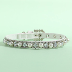 Colliers pour animaux de compagnie mignons avec perles et strass pour chiens et chats de petite et moyenne taille, style bijoux tendance toutes saisons - Product Image 5