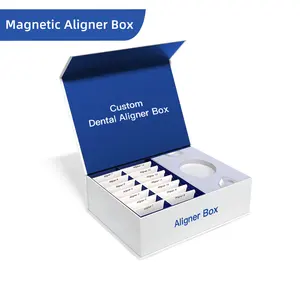 Индивидуальные магнитные картонные подарочные бумажные коробки Ортодонтические Элайнеры Футляр Стоматологическая прозрачная коробка для упаковки