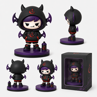 Figura de PVC de Chica Anime con Capucha de Demonio, Estilo Chica Rebelde, Muñeca Coleccionable de PVC, Juguete Artístico para Tienda de Cajas Sorpresa