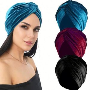 Turban extensible torsadé pour femme, bonnet chimio pour le cancer, couvre-chef, foulard, turban en velours, cadeau - Product Image 2