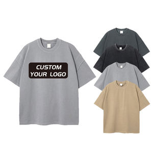 Camisetas de Algodón 100% para Hombre, Diseño Personalizado con Logotipo, Camisetas de Alta Calidad con Hombros Caídos y Corte Holgado - Product Image 1
