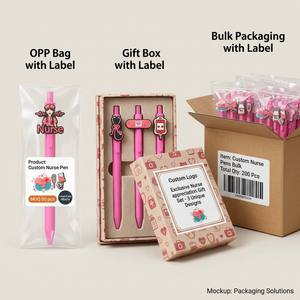 Penna Retrattile Personalizzata con Patch in Silicone a Cartone Animato, Due Stili per Palestra e Medicina, Penna in Plastica Rosa Opaca per Cancelleria Promozionale - Product Image 4