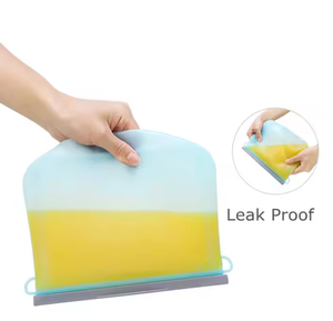BPA Free Food Grade Safe Silicone Zipper Bag Reutilizável Food Storage Pouch Bag <span class=keywords><strong>Freezer</strong></span> Silicone Ziplock Bag Recipiente De Armazenamento De Alimentos - Product Image 4