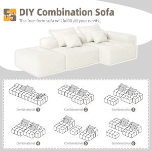 Sofá Seccional Modular de Esquina de Tela Comprimida para Sala de Estar, Envío Directo desde EE. UU., en Oferta - Product Image 5