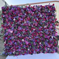 Mur de fleurs artificielles en soie vert clair et blanc 8*8 pieds, fait main par IFG, pour la décoration de mariage, Noël, Thanksgiving, Pâques