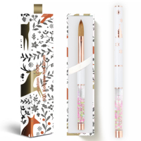 Stylo à ongles professionnel pur Kolinsky blanc sculpté poudre tige d'huile vison outils pour ongles stylo de peinture manucure Extension d'ongle brosse acrylique