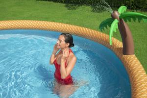 <span class=keywords><strong>Piscine</strong></span> gonflable Bestway 57416 Fast Set Paradise Plam 457 x 84 cm ronde hors sol avec pulvérisateur - Product Image 3