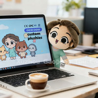 Poupée en peluche de caractère mignon personnalisé de haute qualité personnalisé votre mascotte d'entreprise en réalité peluches quantité minimale de commande bas peluche en peluche personnalisée