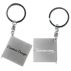 Porte-clés en métal, acier inoxydable, alliage de zinc, règle rétractable, petits outils de porte-clés, mini ruban à mesurer en métal, porte-clés - Product Image 3