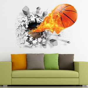 3D Basketball Wall <b>Sticker</b> 50x70cm PVC Waterproof Home Decoration Children's Room Sport Decal - Product Image 2