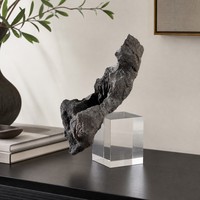 Sculpture abstraite en résine et cristal imitation roche Evelyn, ornement de table moderne pour la décoration de bureau, d'hôtel et de salon