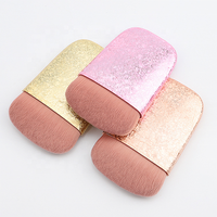 Outil Cosmétique Vente en Gros Kabuki Flat Blush Pinceau Plat Polyvalent Pinceau de Maquillage Rose Violet pour Fond de Teint Liquide