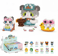 Set Blok Bangunan Meow Woof, Figur Hewan Kucing dan Anjing Mini Kartun Beraneka Ragam, Mainan Puzzle Partikel Mikro untuk Anak-Anak, Custom