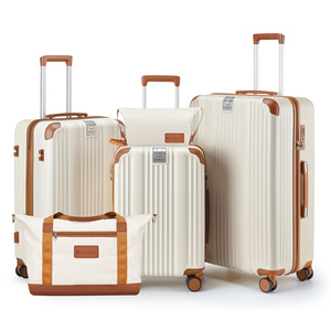 5-piece set ABS <b>Hard</b> <b>Shell</b> Spinner Luggage Set 20 24 28 Inch with Duffel and Toiletry Bag Unisex Travel <b>Suitcase</b> Modern Design - Product Image 1