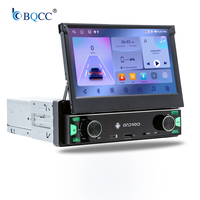 Autoradio universel Android 14 BQCC 1Din, écran rétractable 7 pouces, navigation GPS, FM/RDS/AM/BT, CarPlay, Mirror Link, 1 an